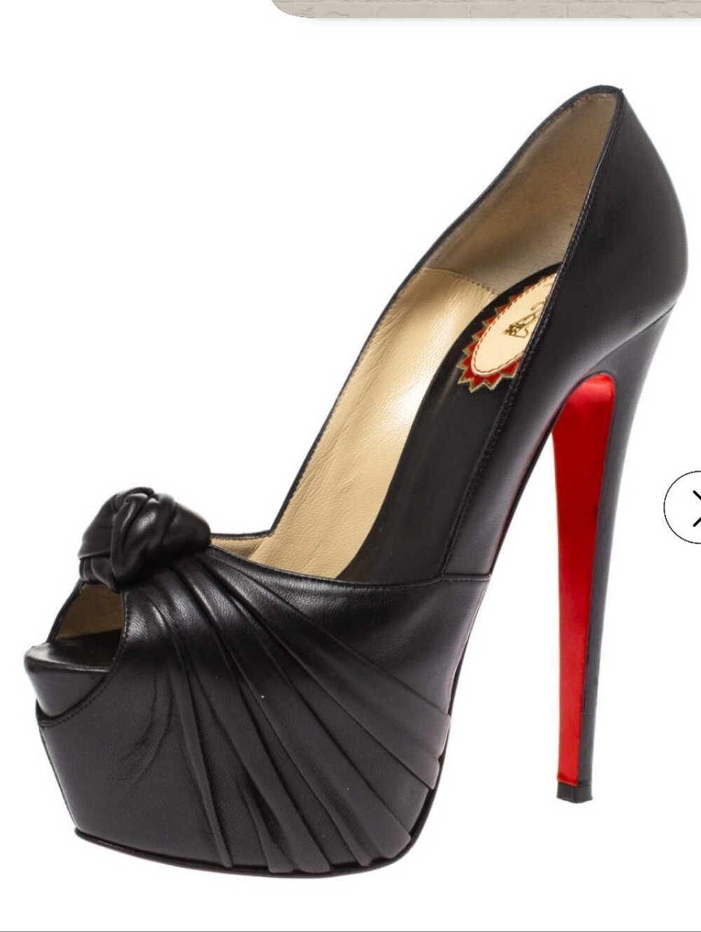 Christian Louboutin Lady Gres Black Platform Heels Size 37 US 7
